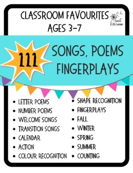 Preview of Songs, Poems, Fingerplays, Drama, Dance and Music for Kindergarten