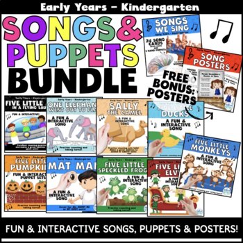 Preview of Songs & Puppets Bundle (Circle Time, Counting, Social Skills)