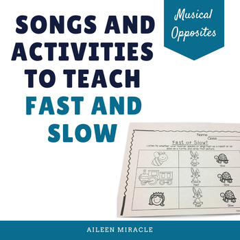 Preview of Fast and Slow Music Songs and Activities