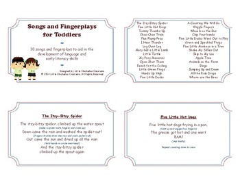 Preview of Songs and Fingerplays