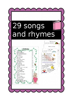 Preview of Songs and Rhymes Book for kids