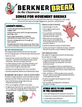 Preview of Songs for Movement Breaks