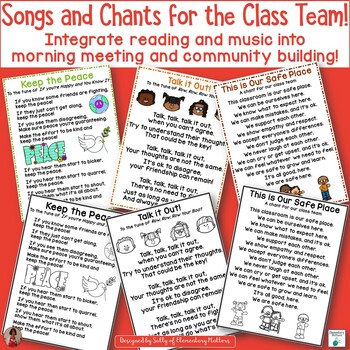 Preview of Songs for the Class Team | Morning Meeting Team Community Building