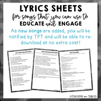 Songs for the Classroom - the GROWING Bundle! by Teaching on Tables