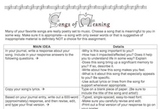 Songs of Meaning -- Writing Activity to Address CCSS