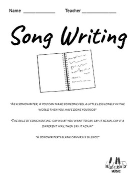 Preview of Songwriting Unit: Student Workbook and Teacher Slides