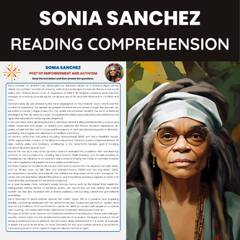 Preview of Sonia Sanchez Biography for Black History Month |  Black Arts Movement Poetry