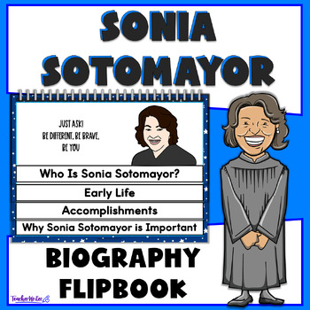 Preview of Sonia Sotomayor Biography Report Flipbook Latinx Women's History Month