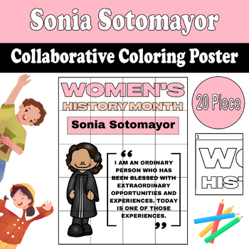 Preview of Sonia Sotomayor: Collaborative Coloring Poster for Women's History Month