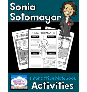 Preview of Sonia Sotomayor Biography Interactive Notebook Activities