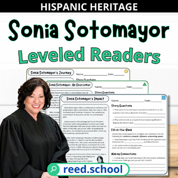 Preview of Sonia Sotomayor Leveled Readers: Reading Comprehension