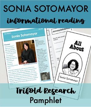 Preview of Sonia Sotomayor Research Reading Passages +Report Template-Women's History Month
