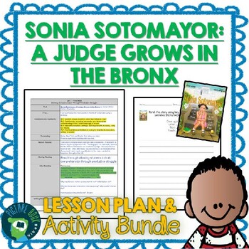 Preview of Sonia Sotomayor by Jonah Winter Lesson Plan and Activities