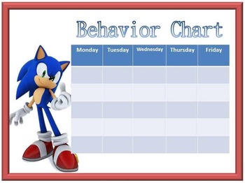 Preview of Sonic Behavior Chart Reward Chart