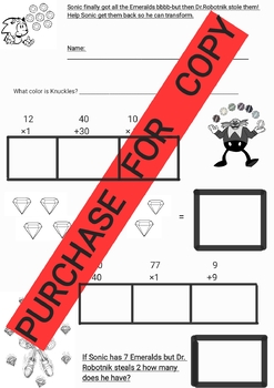 Preview of Sonic Kndergarten 1st grade math homeschool worksheet