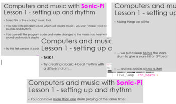 Preview of Sonic Pi music on computers