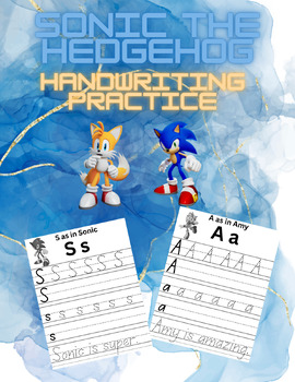 Preview of Sonic The Hedgehog Handwriting Practice