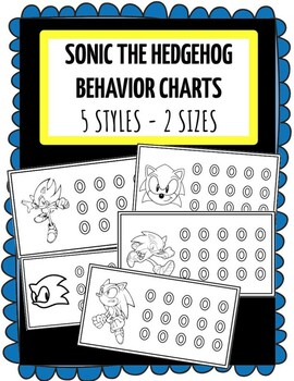 Preview of Sonic the Hedgehog Behavior Chart Set - 5 Styles and 2 Sizes - PBIS