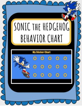 Preview of Sonic the Hedgehog Behavior Sticker Chart - Color & Black and White - 3 Sizes