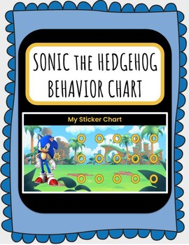 Preview of Sonic the Hedgehog Behavior Sticker Chart PBIS Positive Reinforcement