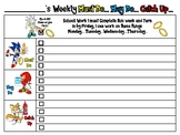 Sonic themed "Must Do-May Do-Catch Up" Weekly Checklist