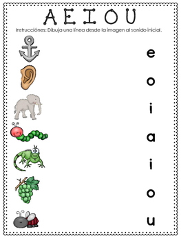 Sonidos inciales-Match the initial sound by maestraYteacher | TpT