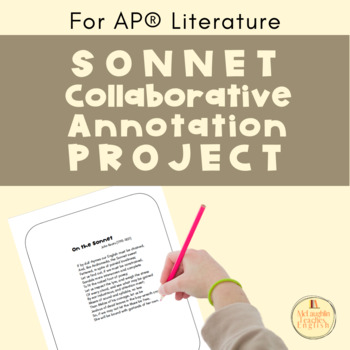 Preview of Sonnet Group Annotation Project for AP Literature