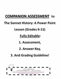 Sonnet History Companion Pack: EDITABLE Quiz & Key, with P