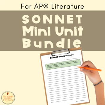 Preview of Sonnet Mini Unit Bundle for AP Literature--Notes, Group Project & Essay Prompt