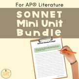 Sonnet Mini Unit Bundle for AP Literature--Notes, Group Pr