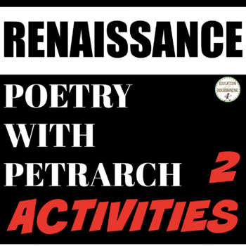 Preview of Sonnet Activity Renaissance Poetry with Petrarch