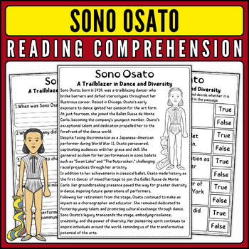 Preview of Sono Osato Nonfiction Reading Passage & Quiz for AAPI Heritage Month
