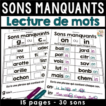 Preview of Les Sons Manquants en français - FRENCH Sounds - French Phonics - 30 graphèmes