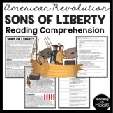 Sons of Liberty Reading Comprehension Worksheet American R
