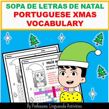 Preview of Natal Brasil: Portuguese Word Search for Christmas (& dictation)