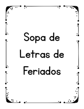 Preview of Sopa de Letras de Feriados em Portugues (Portuguese Word Search for Holidays)