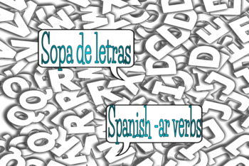 Preview of Sopa de letras Spanish Ar Verbs Google Slides Word Search Present tense