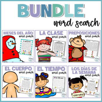 Preview of Sopas de letras BUNDLE - Word Search Puzzles Bundle in Spanish