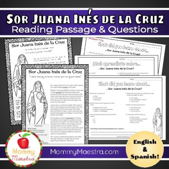 Preview of Sor Juana Inés de la Cruz 1-Page Reading Passage & Comp Questions