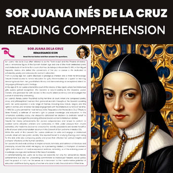 Preview of Sor Juana Inés de la Cruz Biography Reading Comprehension Womens History Month
