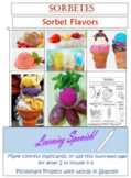 Sorbetes Flavors Spanish Pictionary pages