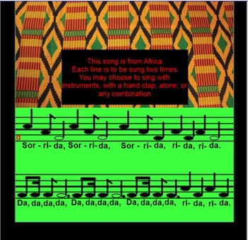 Preview of Sorrida~ Traditional African Song~ do-mi-so~ Instruments~ SMARTboard