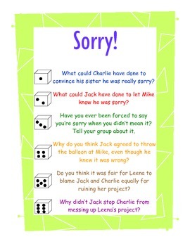 Sorry! A game to accompany Trudy Ludwig's book