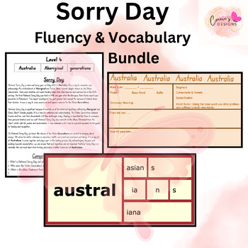 Preview of Sorry Day/Reconciliation Week Bundle : Vocabulary & Fluency