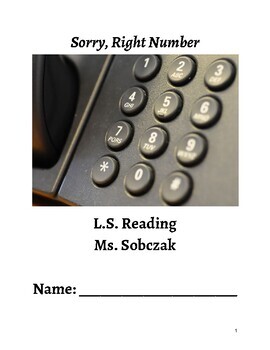 Preview of No Prep Editable Activities and Key for Sorry, Right Number by Stephen King