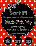 Sort 19 Supplementary Resources- Words Their Way- Letter N