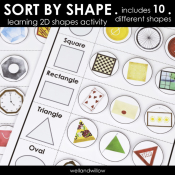 sort by shape worksheet preschool printable activity learning 2d shapes