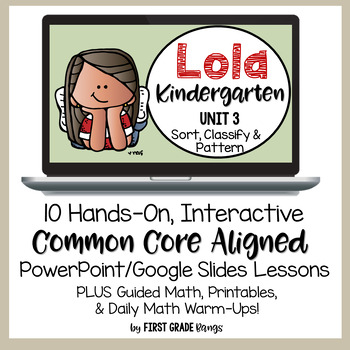 Preview of Sort, Classify & Pattern: Kindergarten Math Lessons, Guided Math & Worksheets