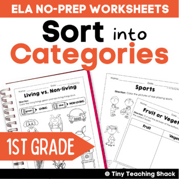 Preview of Sort Into Categories ELA Worksheets and Activities - Grammar Practice - L.1.5.A