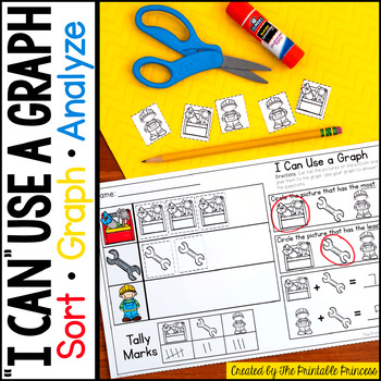 Preview of Sorting and Graphing Activities No Prep Worksheets for Kindergarten and 1st
